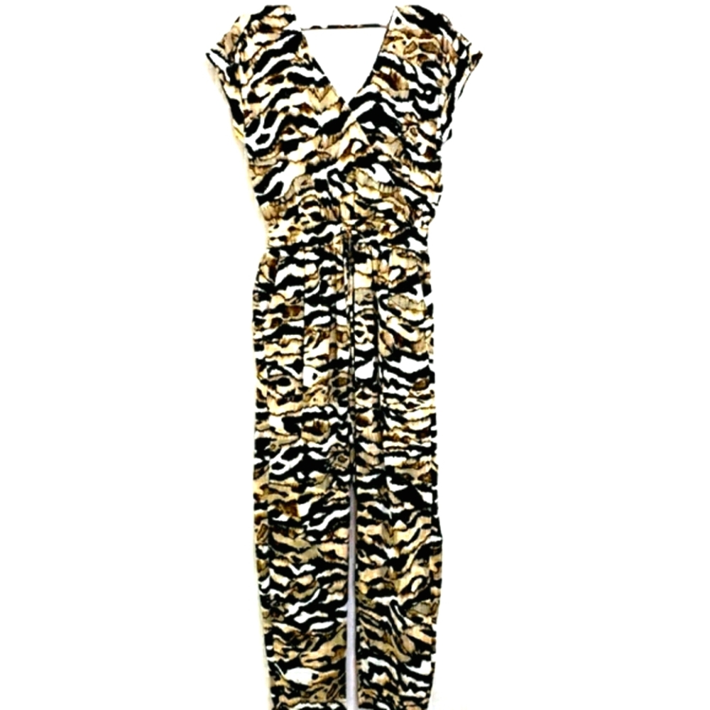 NWOTJennifer Lopez Camo/Zebra Autumn Rose Jumpsuit